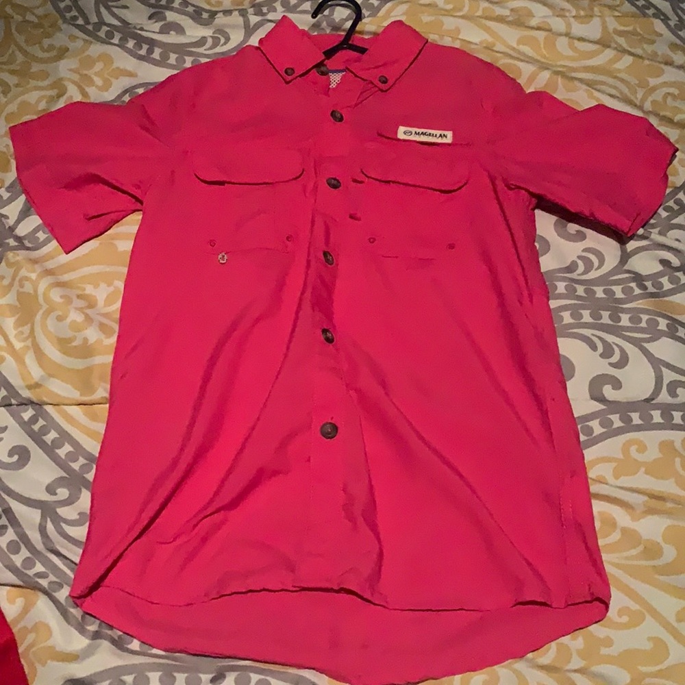 Magellan youth xs hot pink fishing shirt